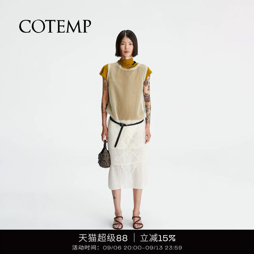 COTEMP新款薄透圆领罩衫