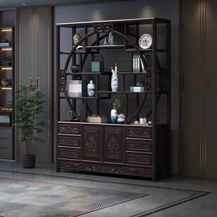 博架实古木展示柜现简VTU约代置架物架新中式书隔断榆木茶室多宝