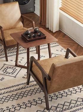 192阳台喝置茶组网红一桌二椅闲区布实木喝茶看书洽谈休合简约套