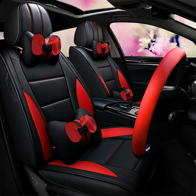 女士可爱车福座坐VAF套四季专用大众POLO起亚K2K3克斯座垫汽皮垫