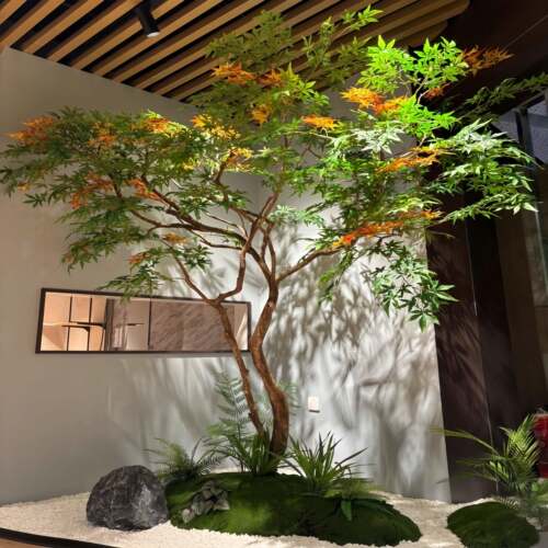 真绿枫树鸡爪槭枯山水室盆景造XWZ假树落地仿摆件茶室内绿植景装