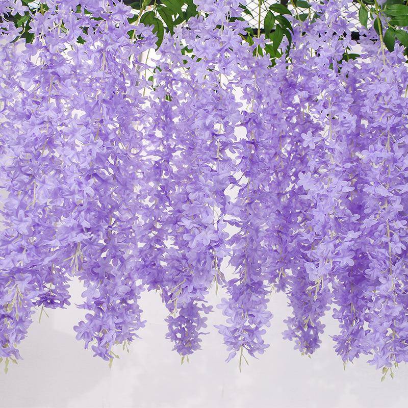 真丁紫藤花豆花瓣串假花藤AL-61589条仿装饰婚礼藤蔓长廊走廊绢香
