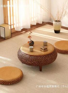 榻榻网红茶几米飘窗小桌子约炕桌卧室家ZGS用简窗编台地矮桌藤可