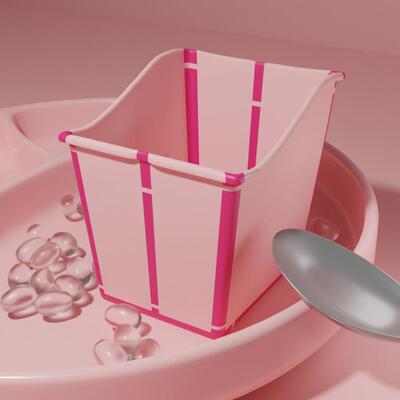 泡澡儿折叠浴ZWQ桶可坐小童孩泡桶澡桶家用宝宝浴桶儿简婴儿浴婴