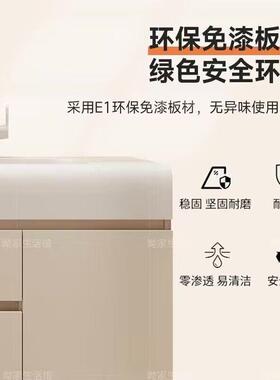VYK双吊室柜奶油风浴室壁柜卫生洗脸一间体盆浴柜盆洗手池台盆圆