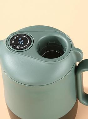 新款304锈钢智能显温家用层生真空焖茶壶大容量户外双养PRZ泡不茶