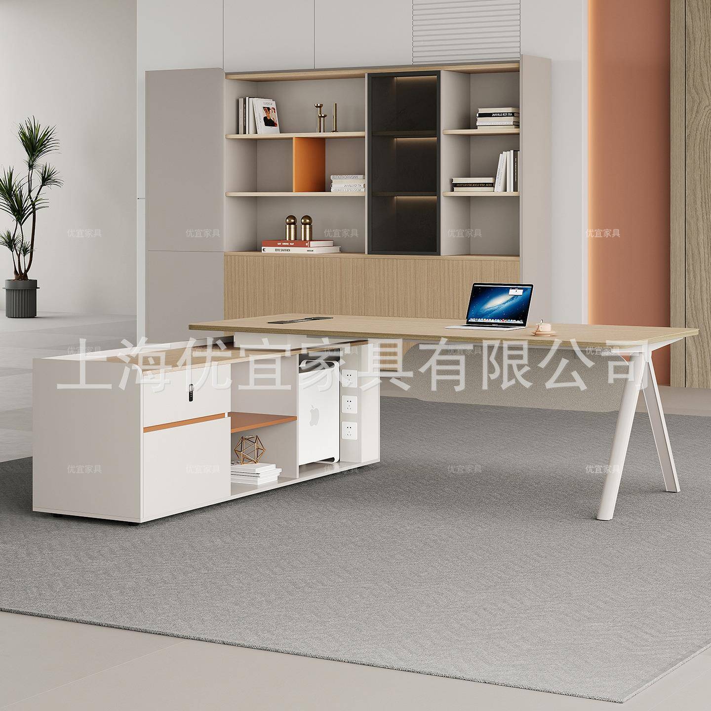 老桌主管桌椅组合简约现代老板办室无品牌/桌公子人家具经板理单