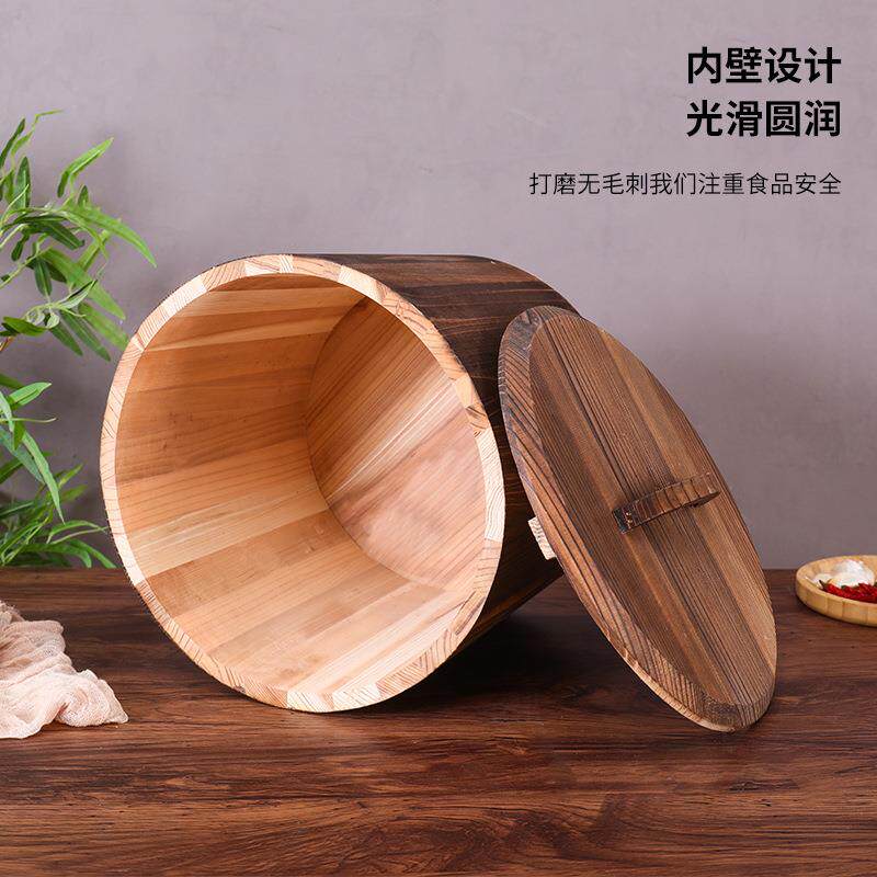 实木米桶米缸储米箱家用大中小号木质装米桶防潮防虫密封木制米箱