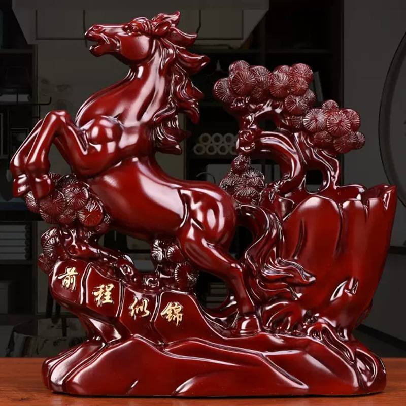 大展宏图笔筒摆件仿木老鹰工艺品老板办公室桌面摆设品书房装饰品