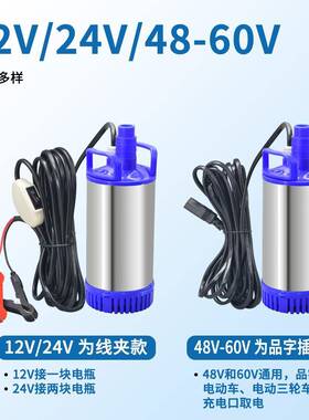 电动812V24抽V4V不60伏锈DVN钢水泵低水位抽水机抽油泵潜水泵大功