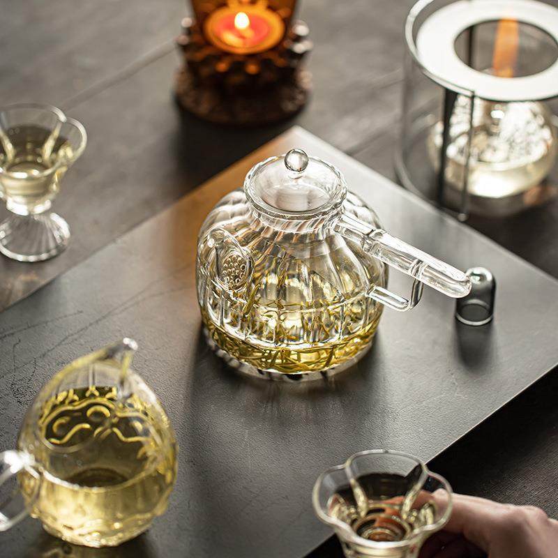 皓澜耐高温玻璃茶煮茶壶酒精灯温把壶TJH茶电陶炉烧水壶花煮茶器