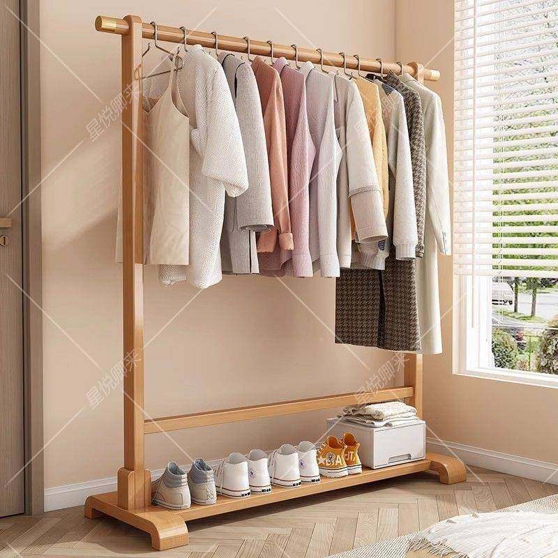 挂衣架落地卧挂室简易帽室内衣衣杆家用架SNY简约现代实木挂衣服