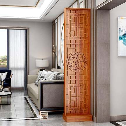 新中式入户屏柜风屏客厅木质玄关隔断酒店办公装挡饰架SZA遮座玄