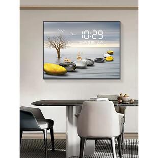 新中电式RDL山水电子时钟遮电表箱装饰配画免打孔箱电闸盒挡餐厅