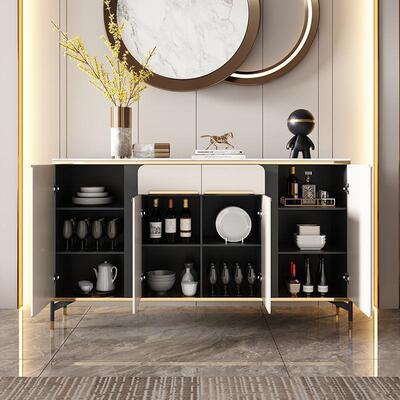 轻奢MRR岩板餐边柜客厅靠墙关玄现代简约酒柜柜储物子柜人造板卫