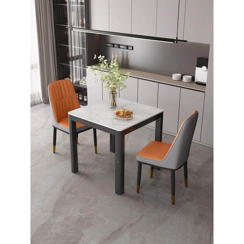 小型岩板INX茶几简椅组合家用餐桌约现代正方形洽谈接商户务洽谈