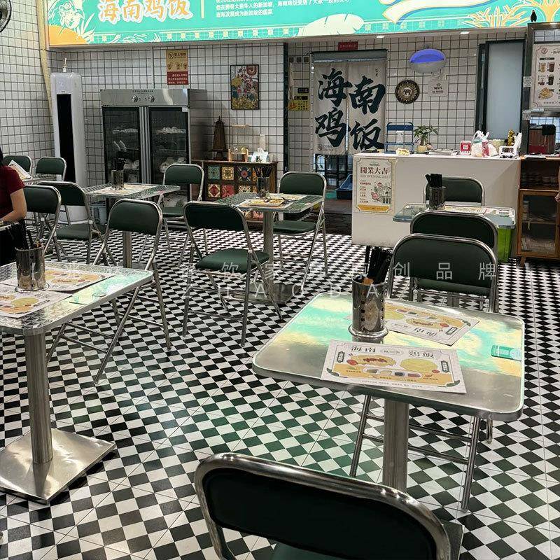 港式茶餐餐桌椅快餐店海南鸡饭餐厅厅M桌子椅ITB子60C方桌80MC吃