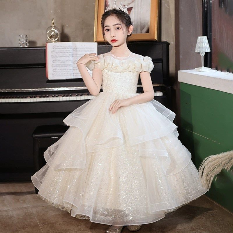 花童婚礼小女孩礼服女童生日公主裙儿童走秀主持人钢琴合唱演出服