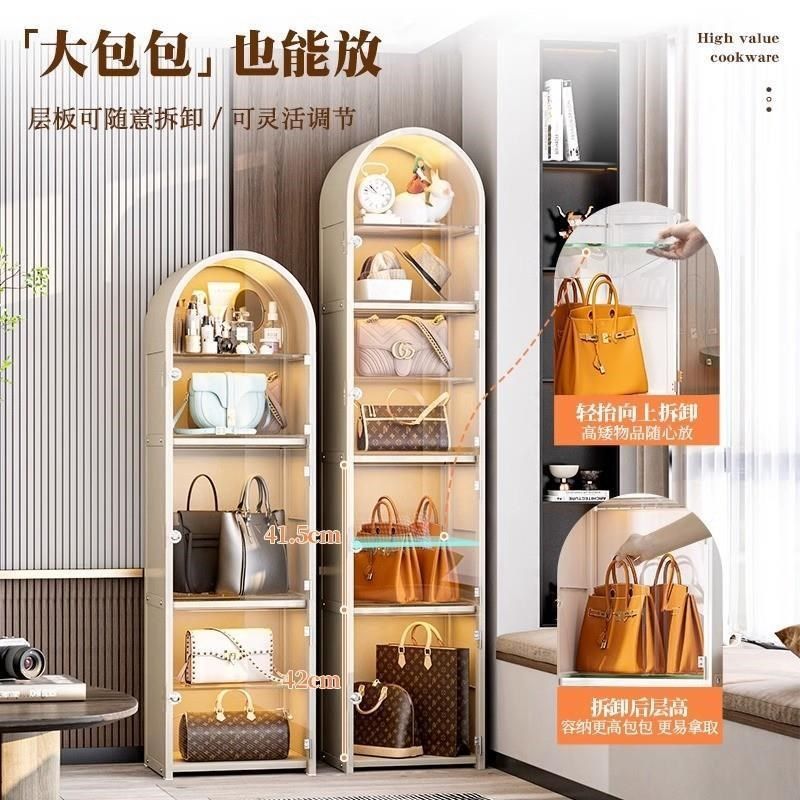 复古轻奢风包包置物架家用卧室防尘存放皮包展示柜小包包收纳神器