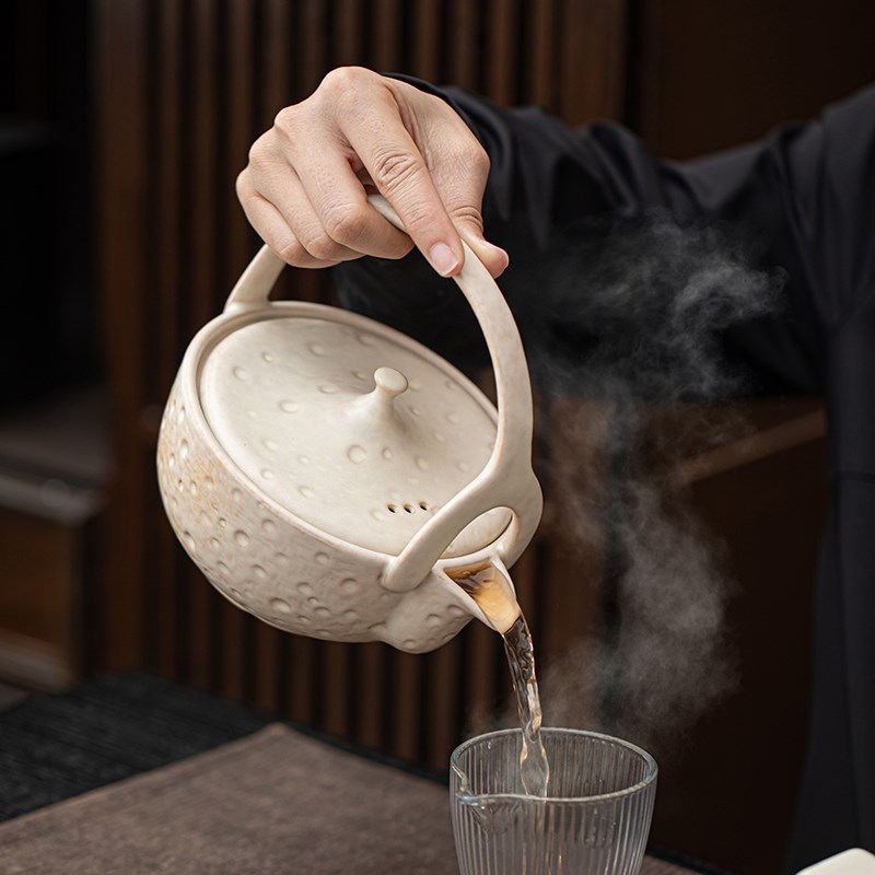 叶屿 梨汤煮茶壶侧m把嘟嘟壶围炉煮茶泡茶器煮水壶云朵围炉温茶炉