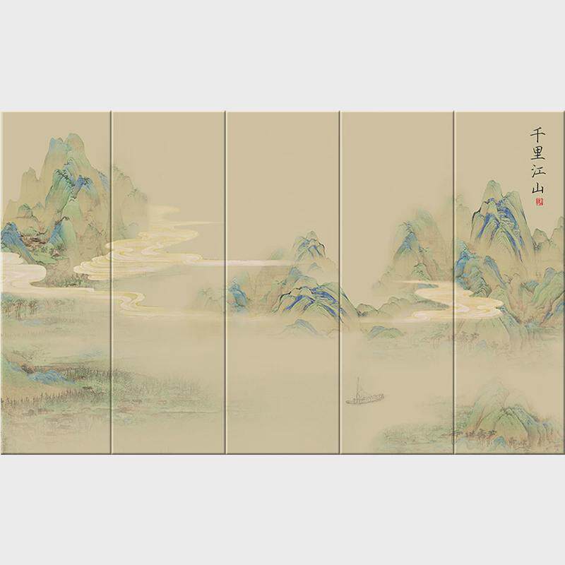 定制刺绣新中式硬包背景墙电x视客厅床头沙发主卧软包独绣中式壁