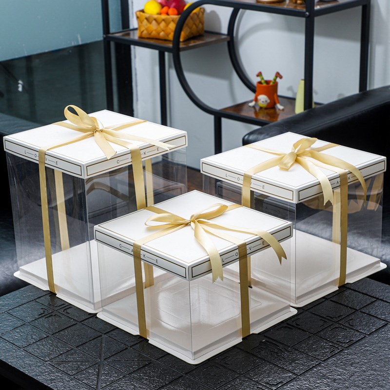 透明生日蛋糕盒子包装盒6六寸8寸10寸厂家直销定 制网红生日蛋糕