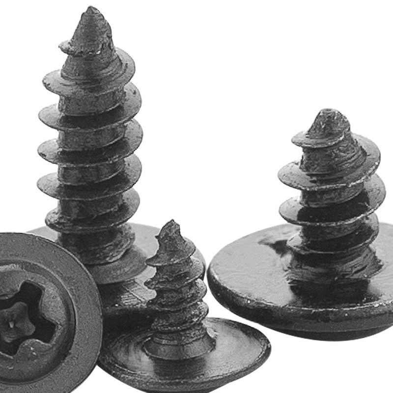 PWA黑色加硬淬火十字圆头带垫自攻螺丝盘头带介尖尾自攻螺丝钉M3,五金/工具,螺钉,淘宝优惠券,粉丝福利购,淘宝优惠卷