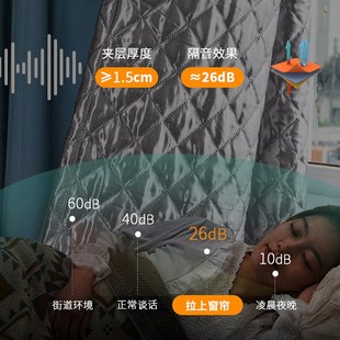 KI9S隔音窗帘免打孔安装全遮光伸缩杆一整套卧室专业临街马路