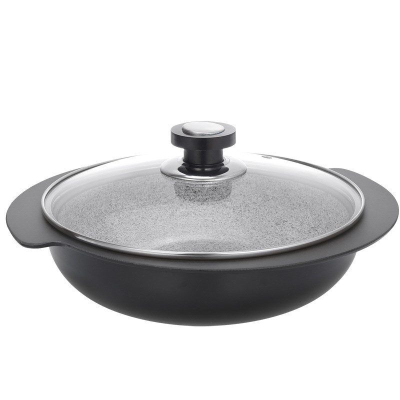 石锅鱼专用抗裂高温顺水石锅麦饭石烤盘焖锅海鲜锅石锅菜不粘汤锅