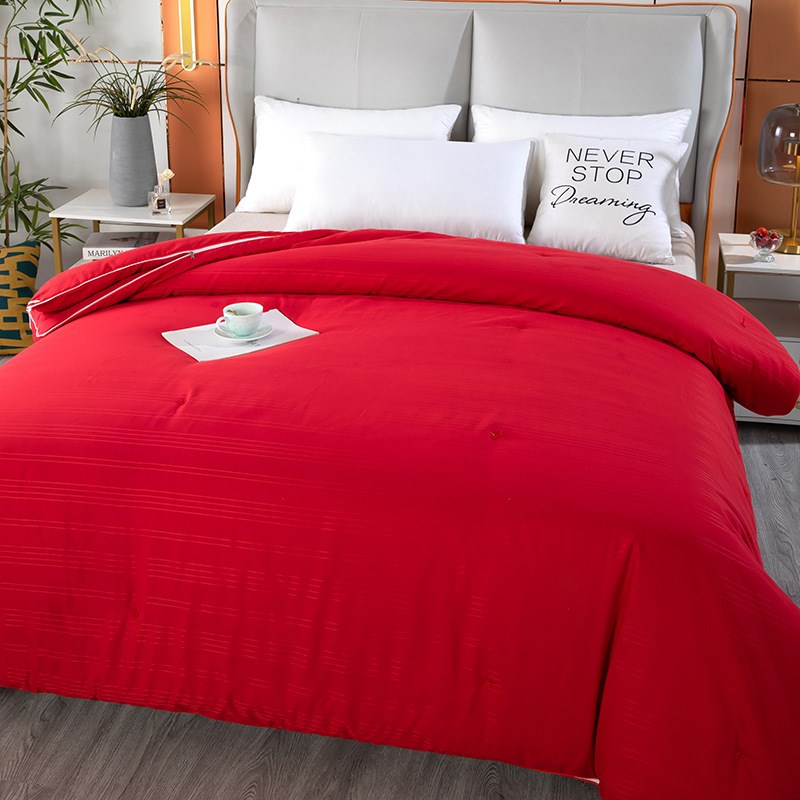 手工蚕丝被芯桑蚕丝子母被夏凉被春秋被冬被结婚庆红色被子