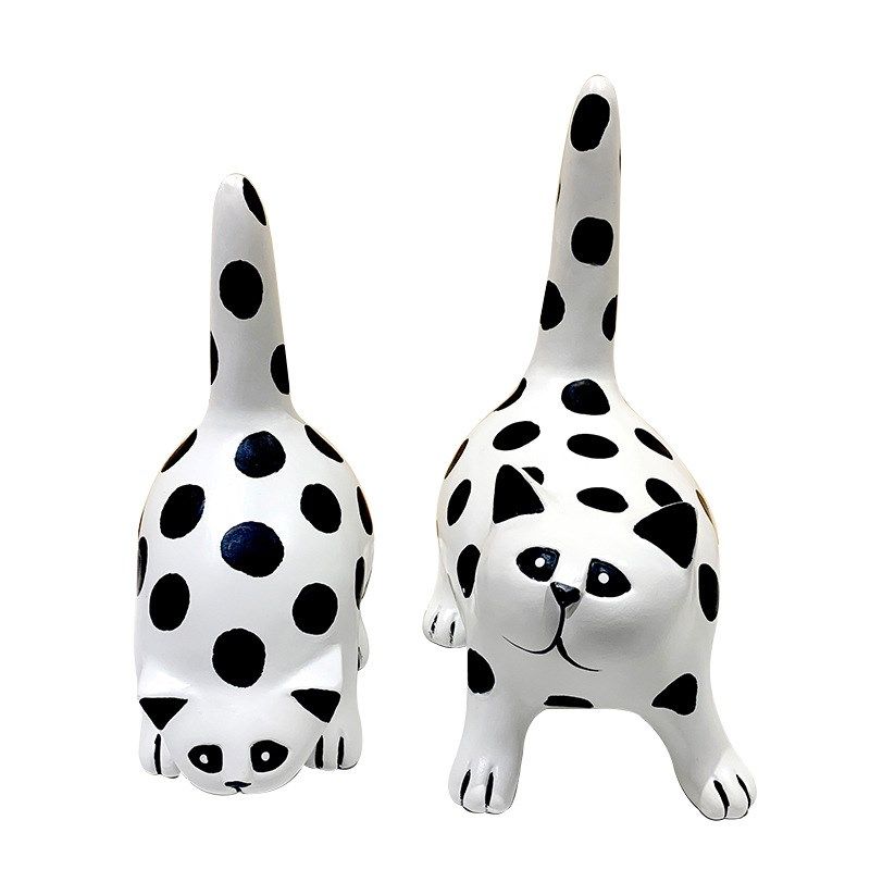 波点猫咪树脂摆件家居饰品客厅桌面酒柜装饰品样板间轻奢玄关创意,特色手工艺,其他特色工艺品,淘宝优惠券,粉丝福利购,淘宝优惠卷