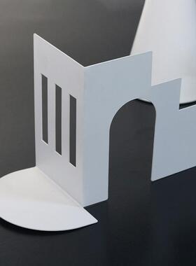 简约现代金属阶梯书档摆件样板间书房书架书桌书柜书靠书立装饰品