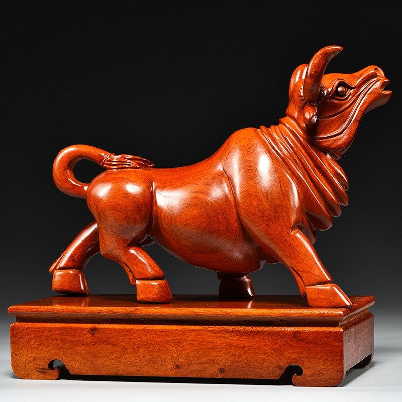 花梨木雕牛摆件实木十二生肖牛家居办公室桌面装饰开业送礼工艺品,特色手工艺,其他特色工艺品,淘宝优惠券,粉丝福利购,淘宝优惠卷