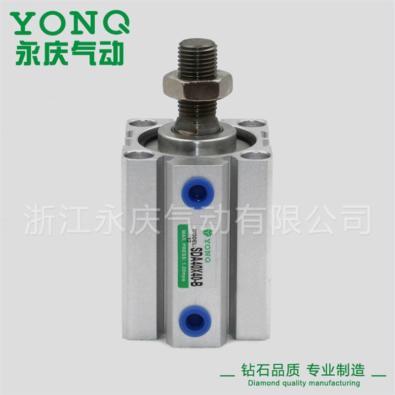 薄型气缸外牙外螺纹SDA25X10X20X30X40X50X60X70-B气缸