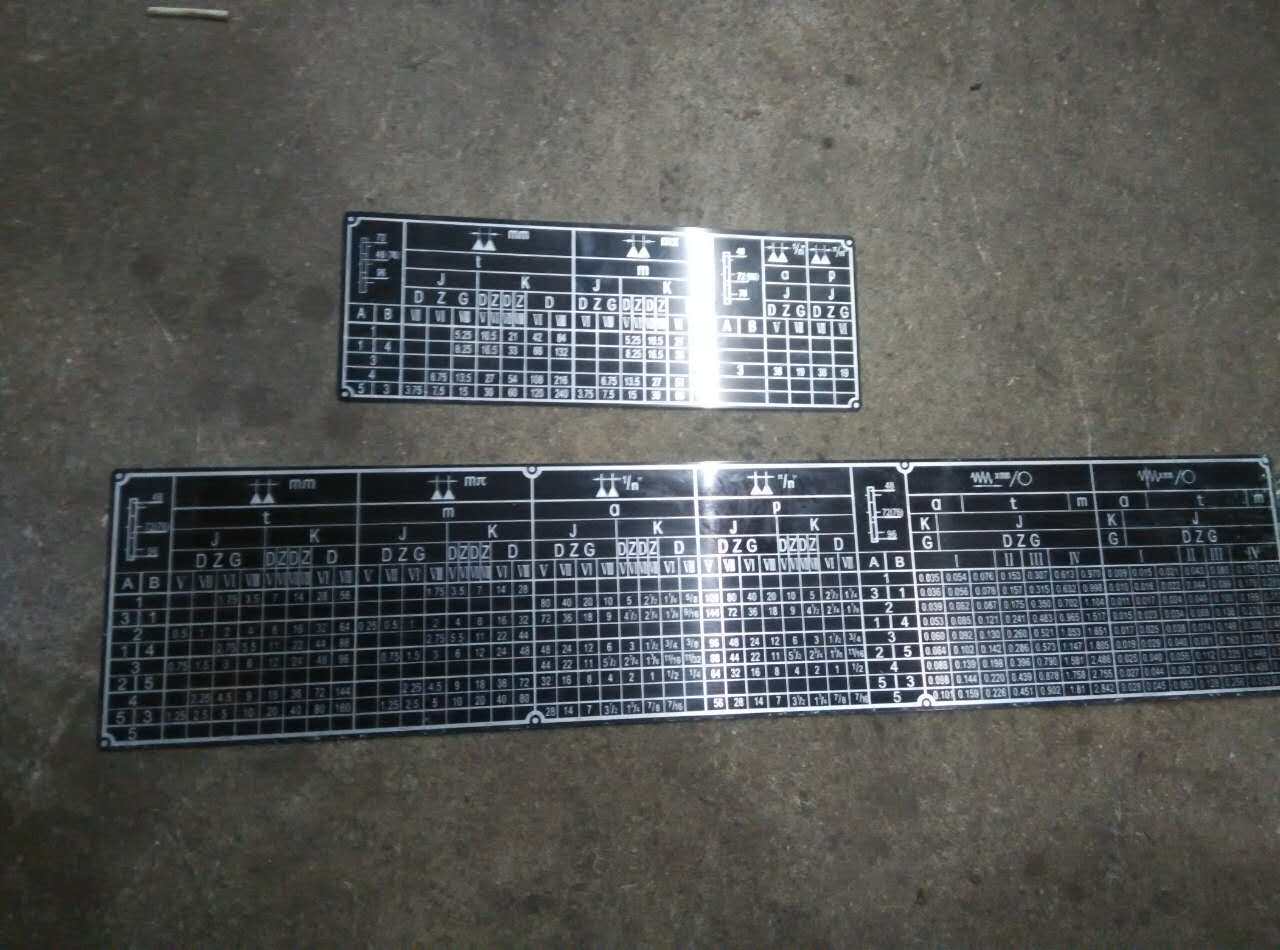 大连CD6140 CD6150走刀箱变速标牌 标牌 床头箱标牌