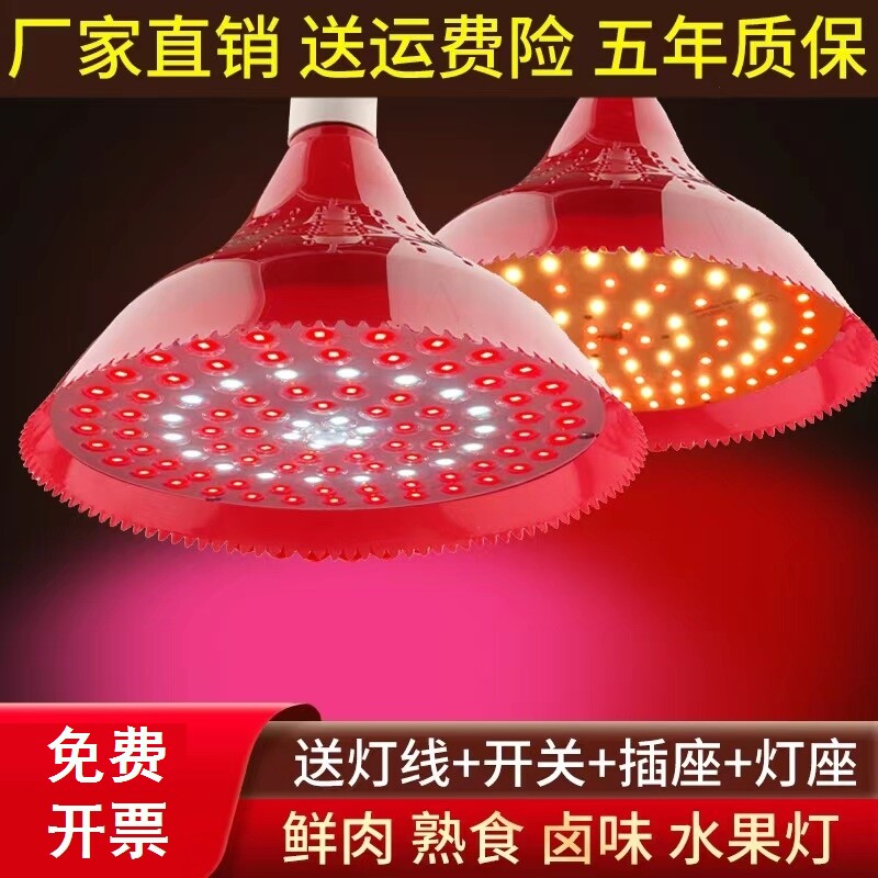 夜市摆摊卤菜熟食暖光灯插电瓶电动三轮车12V地摊水果专用生鲜灯