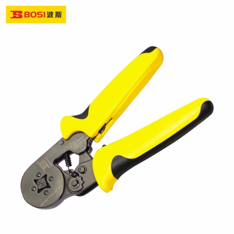 波斯工具 套管式专用压线钳管型端子压接钳0.5-6平方压四边形