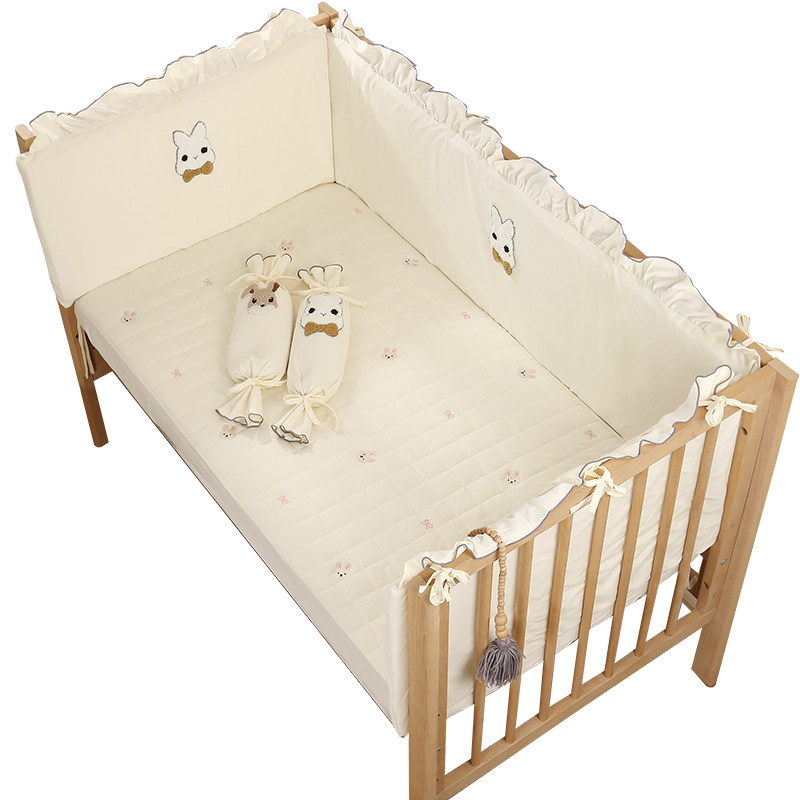 婴儿床围栏软包a类儿童拼接床防撞围挡J可定制加高拆洗透气四季款