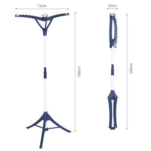韩式多功能伸缩可折叠防风晾x衣架家用卧室阳台落地式小型塑料晾