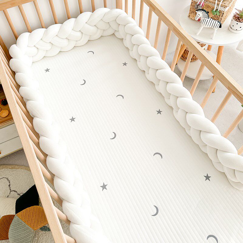 婴儿床床围d麻花围栏软包新生儿装饰挡布宝宝拼接床护栏防撞条围