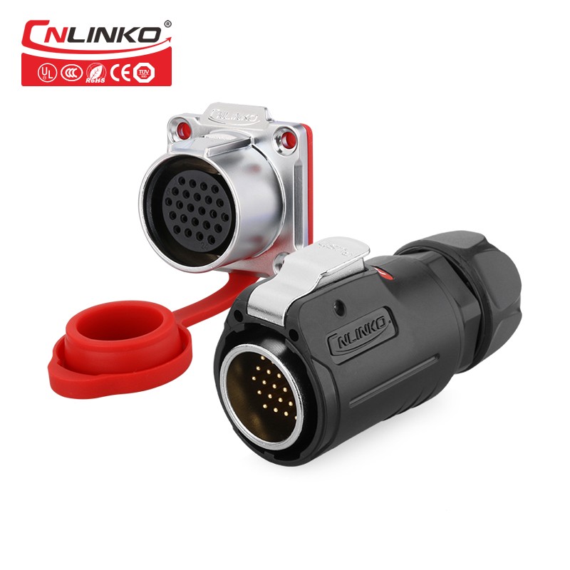 凌科LP-24防水航空插头24芯电源加信号多PIN针机械设备防水连接器