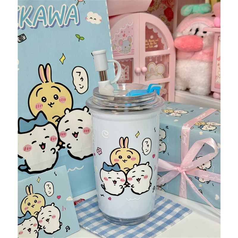 生日礼物吉伊卡哇保温杯吸管杯送朋友生女生精致实用可爱有意义