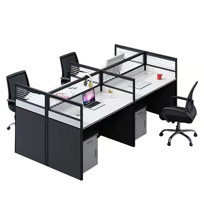 职员办公桌南宁简约现代2/4/6/人屏风位隔断办公桌家具组合四人位