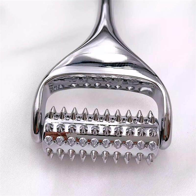 微针滚轮按摩仪器金属家用脸部美容护肤工具面霜挖取导入面部滚针