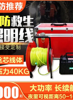 消防救生照明线100米发光绳充电式电子荧光搜索引导绳200米可定制