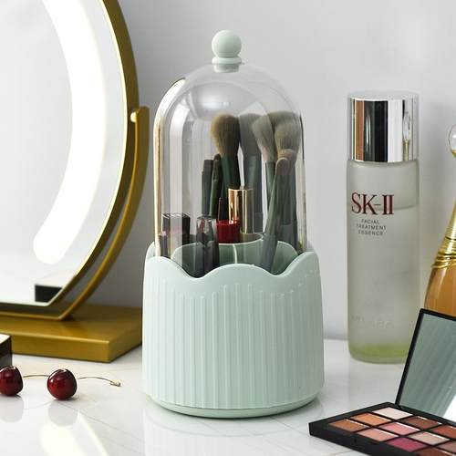 简约风刷收纳筒防尘带盖高颜值有盖桌面大容量收纳桶