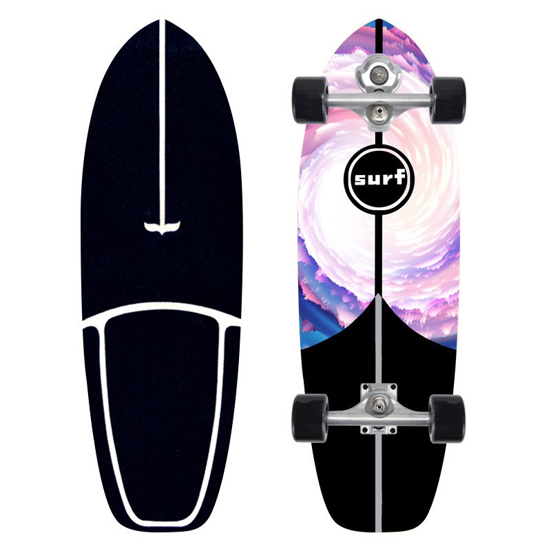 32寸陆地冲浪板S5弹簧桥免蹬滑雪模拟训练板专业刷街代步滑板