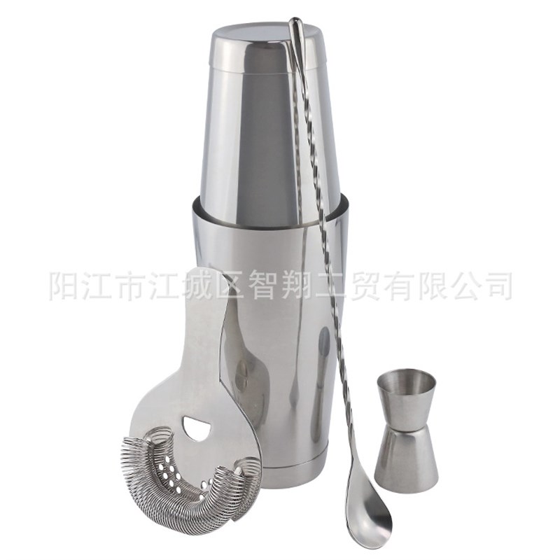 不锈钢鸡尾酒调酒套装波士顿酒吧量杯吧勺滤冰器可印LOGO
