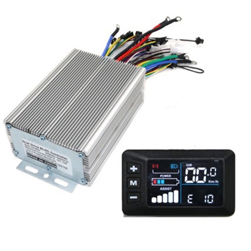 双驱动12MOSFET 48/60/72V 3000W无刷直流正弦波控制器GT-100仪表