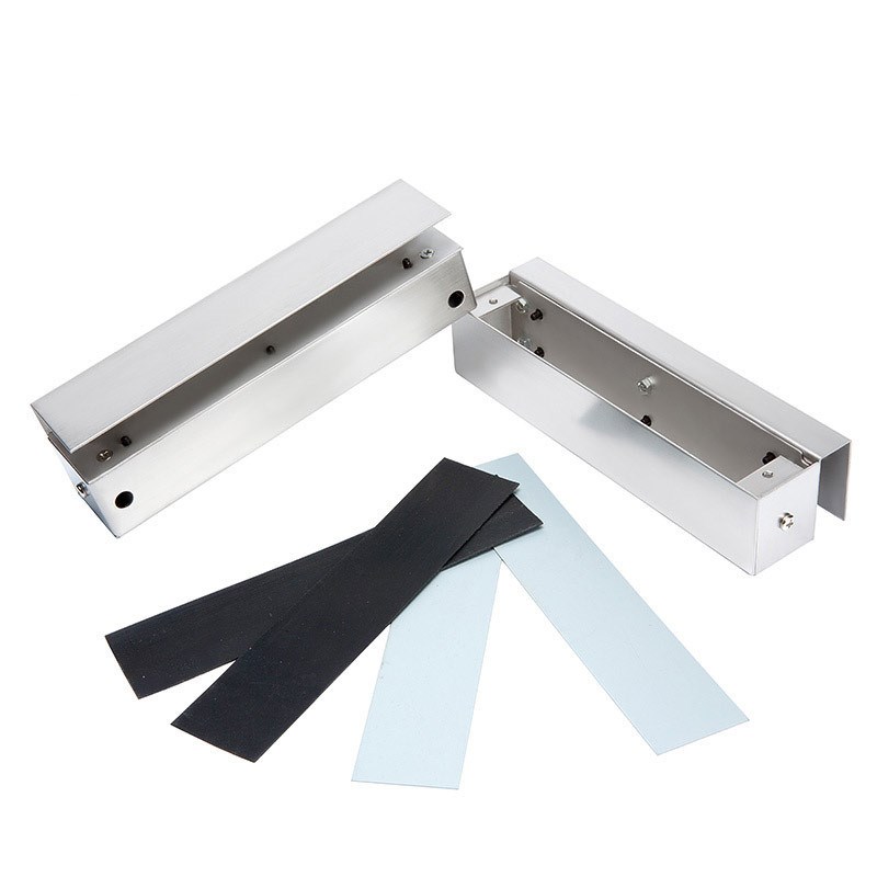 门禁系统上下无框玻璃门电插锁大门夹U型不锈钢支架上下门夹套装